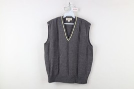 Vintage 90s Dapper Mens Size Medium Blank Cable Knit V-Neck Sweater Vest... - £46.99 GBP