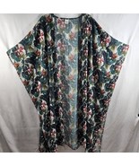 XXL Open Front Kimono Duster Robe Gown Swimsuit Cover-Up Green Tropical ... - $521.73 MXN