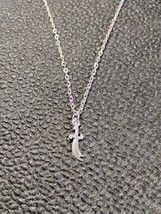 925 Sterling Silver Plated Sword Necklace Silver Color - $245.38 MXN