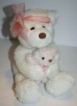 GUND Bears Mommy Holds Baby Mommas Love Plush White Pink Soft Toy Stuffed 4977 - £10.58 GBP