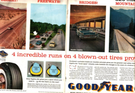 Goodyear Tires 2 PAGE 1958 Vintage Print Ads E4 - £19.31 GBP