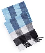 Club Room Men&#39;s Cashmere Plaid Scarf Navy ONE SIZE B4HP - £19.87 GBP