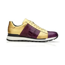 Belvedere Sneakers Blake Genuine Ostrich and Soft Italian Calf Purple/Gold image 5