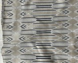 7/8 Yard Vintage Raised Double Jersey Knit Fabric Tan Black Diamond Zig Zag - £18.09 GBP