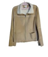 St Johns Bay Faux Suede Lined Ranchers Jacket Womens Size Large Brown - $34.64