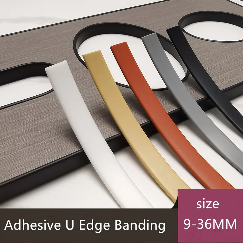 16MM 18MM Adhesive U Edge Banding Veneer Edging Table Furniture Soft TP - £12.93 GBP+