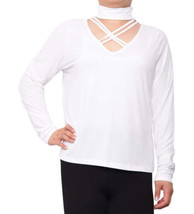 Derek Heart Womens Trendy Plus Size Cutout Mockneck Top Size 3X Color White - £26.48 GBP