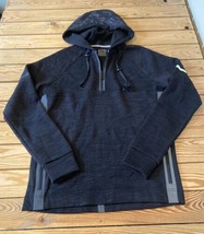 Blanc Noir Men’s 1/4 Zip Hooded Sweatshirt Size M Black Sf2 - £30.03 GBP