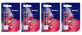 Nivea Lip Care, Fruity Shine Cherry, 4.8g (pack of 4) free shipping world - $33.08