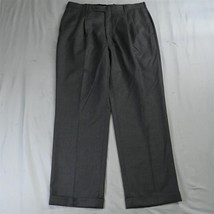 Tom James Bespoke 36 x 32 Gray Pleated Cuffed Superfine Wool Dress Pants - £23.51 GBP