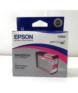 Epson STYLUS Pro 3800 MAGENTA UltraChrome K3 Ink T5803 T580300 Exp 03.20... - $150.95