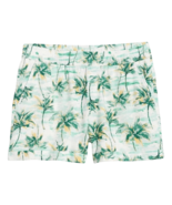 High-Waisted Linen-Blend Shorts Size 4X Palm Tree Tropical Print 3.5 Ins... - £18.49 GBP