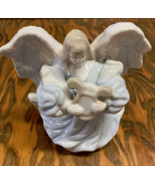 Vintage porcelain ceramic angel with harp figurine - €17,15 EUR