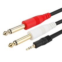 1/8&quot; Trs To Dual 1/4 Stereo Audio Cable - 3.5Mm Trs To 6.35Mm Dual 1/4&quot; Ts Mono  - £14.25 GBP
