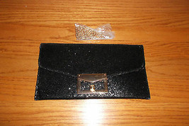 Yoki Black Glitter Envelope Women Clutch Satchel Shoulder Handbag Purse (New) - £12.01 GBP