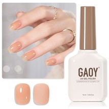 GAOY Jelly Nude Gel Nail Polish, 16ml Sheer Peach Gel UV for - £10.45 GBP