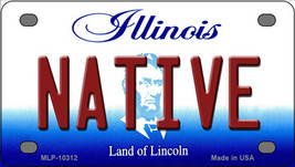 Native Illinois Novelty Mini Metal License Plate Tag - £11.76 GBP