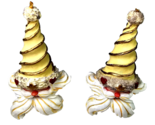 4.5&quot; Santa Claus Christmas Ornaments Spiral Cone Hat Laughing Face Fluff... - £14.42 GBP