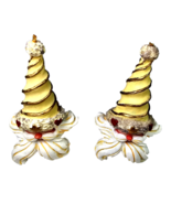 4.5&quot; Santa Claus Christmas Ornaments Spiral Cone Hat Laughing Face Fluff... - $17.99