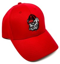 MVP UGA Georgia Bulldogs Mascot Logo Solid Red Curved Bill Adjustable Cap - £23.07 GBP