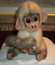 Vintage 1966 Kamar Japan Mohair Plush Monkey Hard Stuffed 7&quot;  Posable - £15.81 GBP