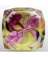 Vintage Orchid LUCITE Paperweight Pink &amp; Purple  - £15.69 GBP