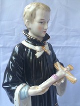 antique porcelain monk with cross . Marked with 2 swords + RB - $225.00