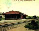 BR&amp;P Railway Railroad Depot Station Brockwayville PA 1913 Postcard - $15.79