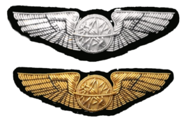 US ARMY AIR CORP WW2 NAVIGATOR SILVER &amp; GOLD WINGS 3 INCH CP BRAND 4 COL... - $24.00+