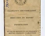 Claimant&#39;s Identification Direction to Report National Employment Office... - $27.79