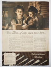 1944 International Sterling Vintage Print Ad Mother And Son Birthday Cake - $9.95