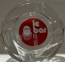 Le Bar Glass Ashtray 4 Slots Man Moustache Hat Red 90’s Clubbing Collectable - $11.75