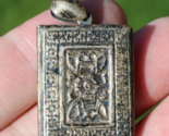 antique Sterling Silver locket 925 ESTATE SALE vintage rectangle floral - £63.79 GBP