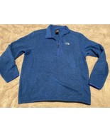 The North Face Mens Large Solid Blue Embroidered Logo Fleece 1/4 Zip Pul... - £22.02 GBP