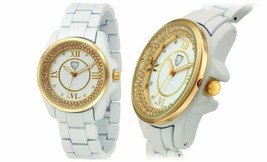 NEW Picard &amp; Cie 9362 Women Eleanor Collection Classy White/Gold Swarovski Watch - £18.21 GBP