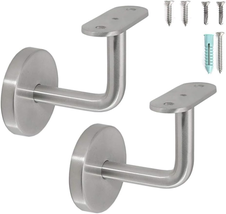 Stainless Steel Wall Mount Staircase Handrail Brackets W/Base Flange Cov... - $849.09 MXN