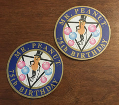 Vtg Planters Mr. Peanut 75th Anniversary Advertising Coasters - £4.79 GBP