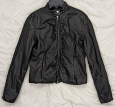 Wilsons Black Leather Women&#39;s Size Small Maxima Racer Moto Motorcycle Jacket VTG - £35.14 GBP