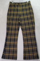 Hollister Bootcut Pants Womens Large Multi Plaid Polyester Casual Elastic Waist - £16.87 GBP