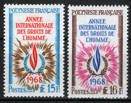 ZAYIX France French Polynesia 243-244 LH Human Rights Issue 111922ChaietS12 - $14.40