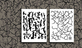 2PACK Vinyl Airbrush Spray Stencils 10Mil 14&quot; Camouflage Tree Bark Crack... - £9.58 GBP