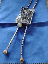 Handmade 925 Sterling Silver Vintage Obsidian Volcanic Glass Bolo Tie Fr... - $199.99