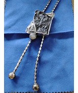 Handmade 925 Sterling Silver Vintage Obsidian Volcanic Glass Bolo Tie Fr... - €172,86 EUR