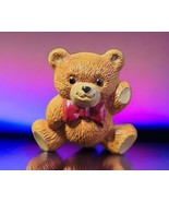 Vintage 1984 Small Teddy Bear with Red Bow Brooch Pin by Hallmark Cards - $13.65