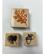 3 Rubber Stampede Stamps Assorted Oak Leaf Nut Pine Cone Lot NEW - $12.19