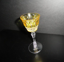 Faberge Xenia Yellow Gold Crystal Cordial Liqueur Glass 6&quot; Tall - $195.00