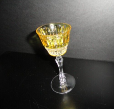 Faberge Xenia Yellow Gold Crystal Cordial Liqueur Glass 6&quot; Tall - £152.98 GBP