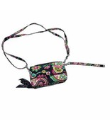 Vera Bradley Crossbody Wallet Purse Petal Paisley Print Black Pink Blue - $478.65 MXN