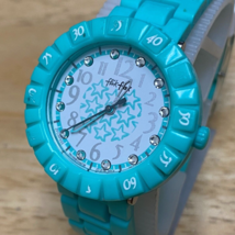 Flik Flak By Swatch Watch Quartz Lady Blue Rotating Bezel Crystals New Battery - £22.32 GBP