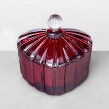 3oz Etched Glass Heart Jar Candle with Knob Velvet Petals - Opalhouse™ - £4.63 GBP